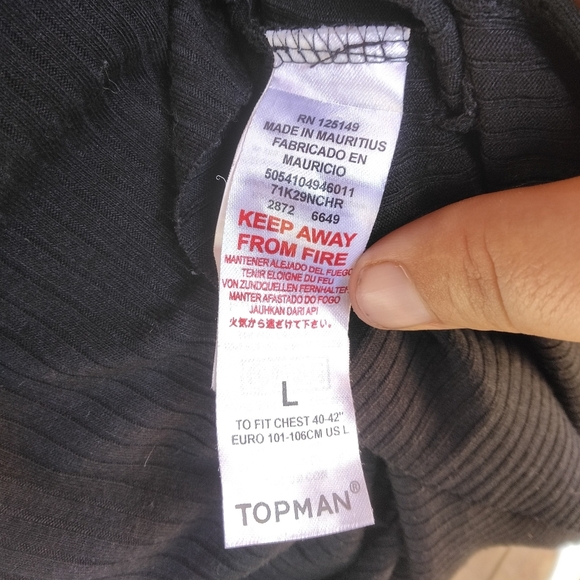 Topman Black Mock Neck Rib Texture Sleeveless Dress Size Large - Picture 7 of 7